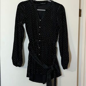 Colleen Lopez Black Velvet Top with Gold Accents